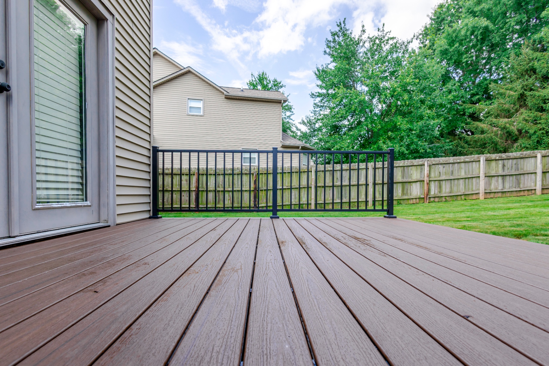 Treated wood deck
